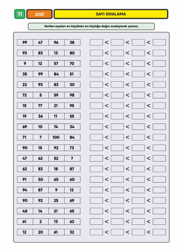 ZOZİLER 2. Sınıf Matematik İşlem Yeteneği – Çek Kopar Kitap | ZOZİLER
